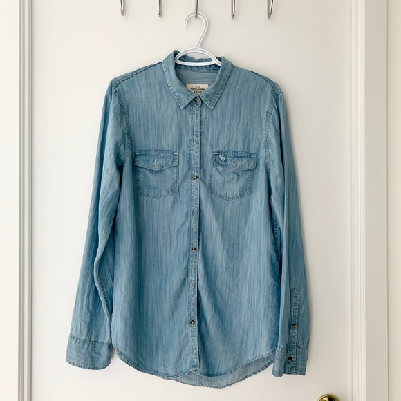 Abercrombie & Fitch Denim Long Sleeve Blouse - Picture 1 of 6